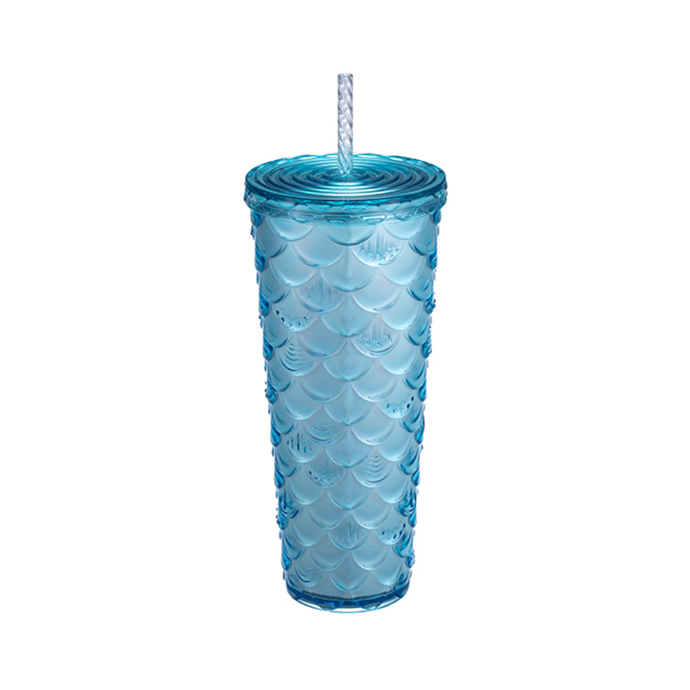 New Starbucks Glass Cup Mermaid Dazzle Sippy Straw Cup 591ml