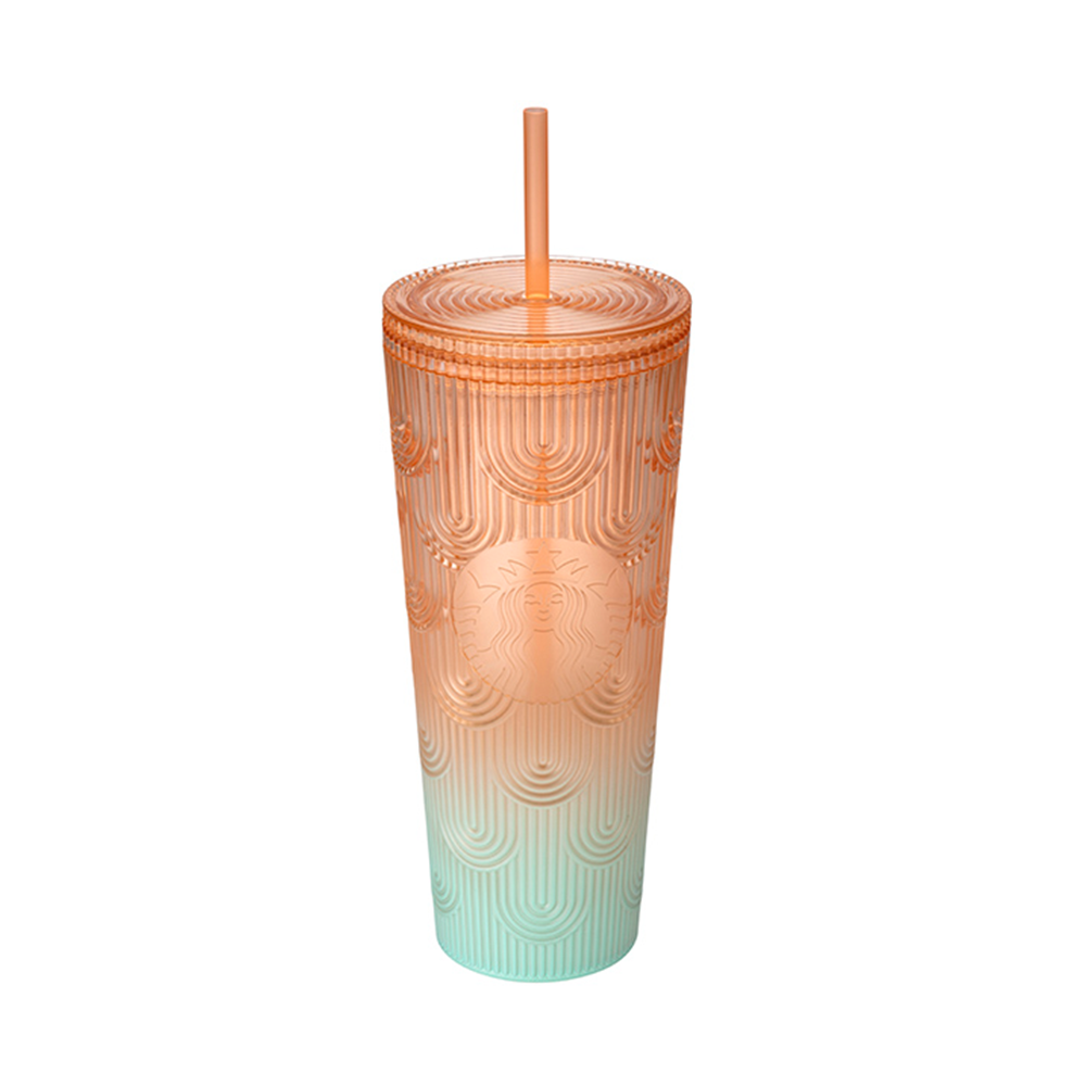 promotion Starbucks Taiwan 2023 butter yellow Finger buckle Straw cup